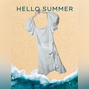 Trixxi Elegant White Wrap Dress ~ Size Small 
Summertime NWT